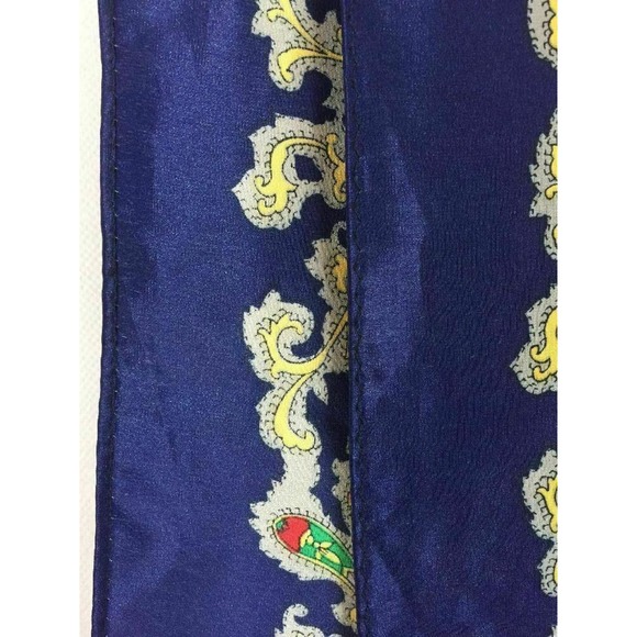 Colorful Paisley Kaleidoscope Designer Square Scarf Blue Red Silky Poly 29.5" - Picture 8 of 8